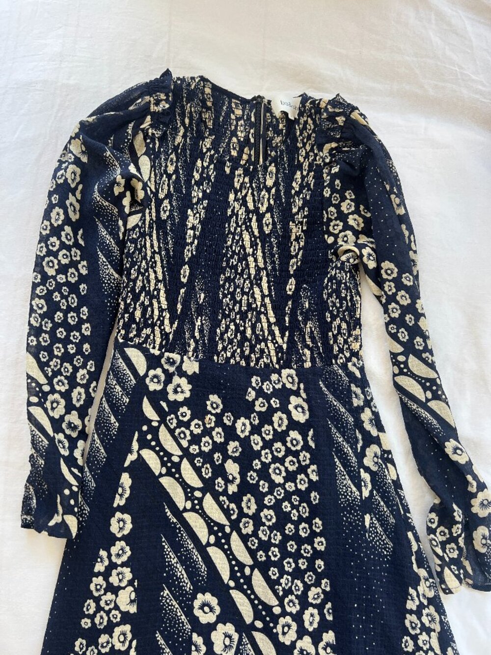 ba&sh | ollie ruffle-trimmed floral-print crepe maxi dress - XS - Picture 2 of 8